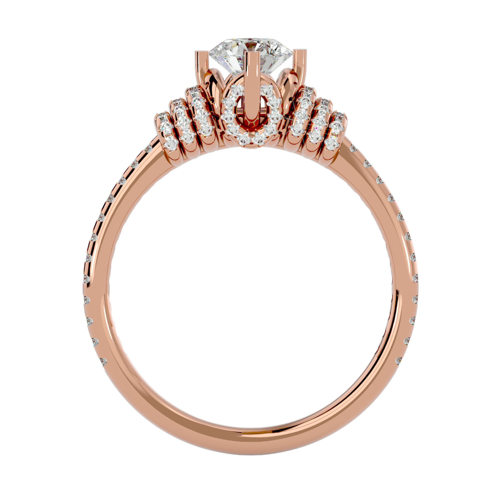 Solitaire wedding engagement ring with 360 view animation 3D print model_7