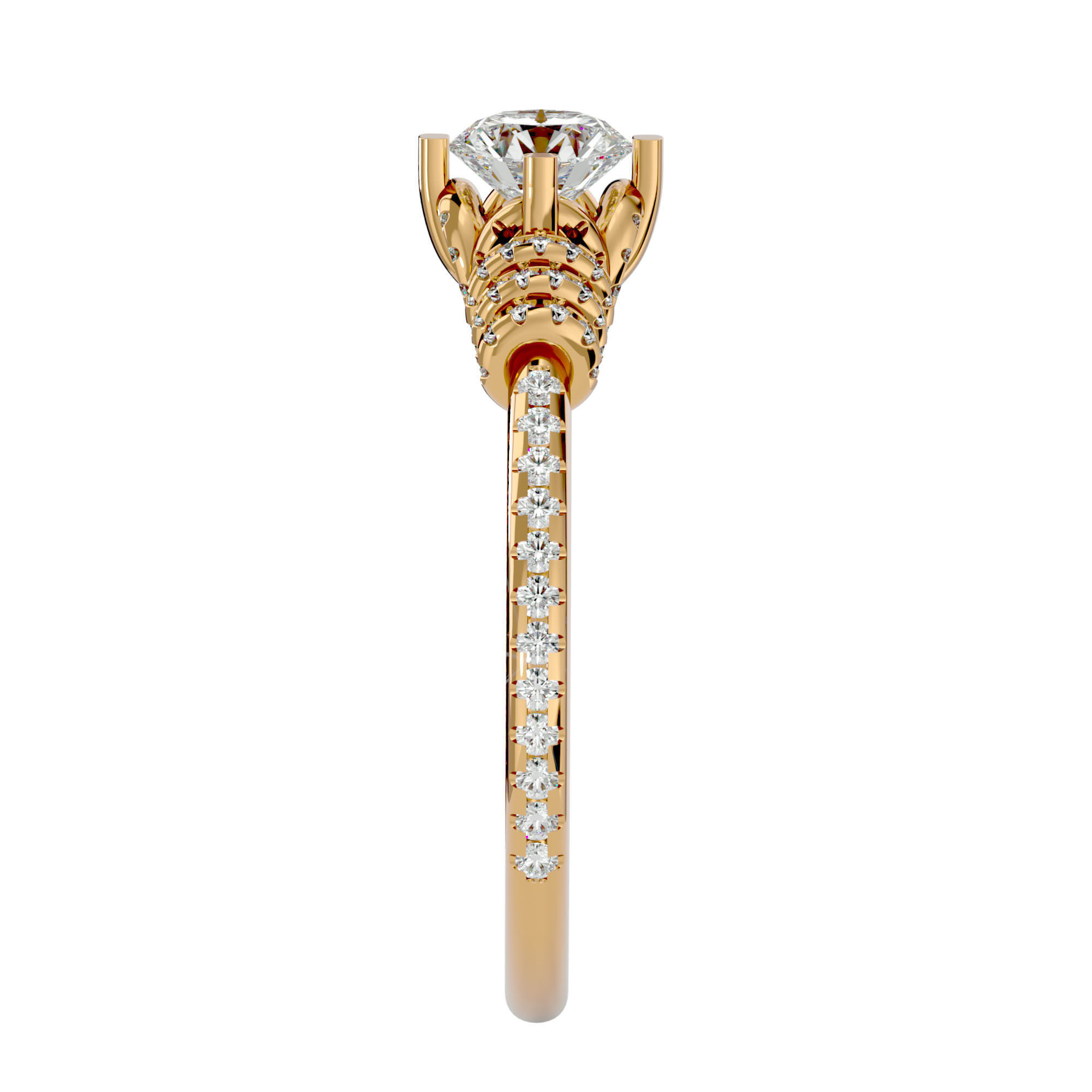 Solitaire wedding engagement ring with 360 view animation 3D print model_8