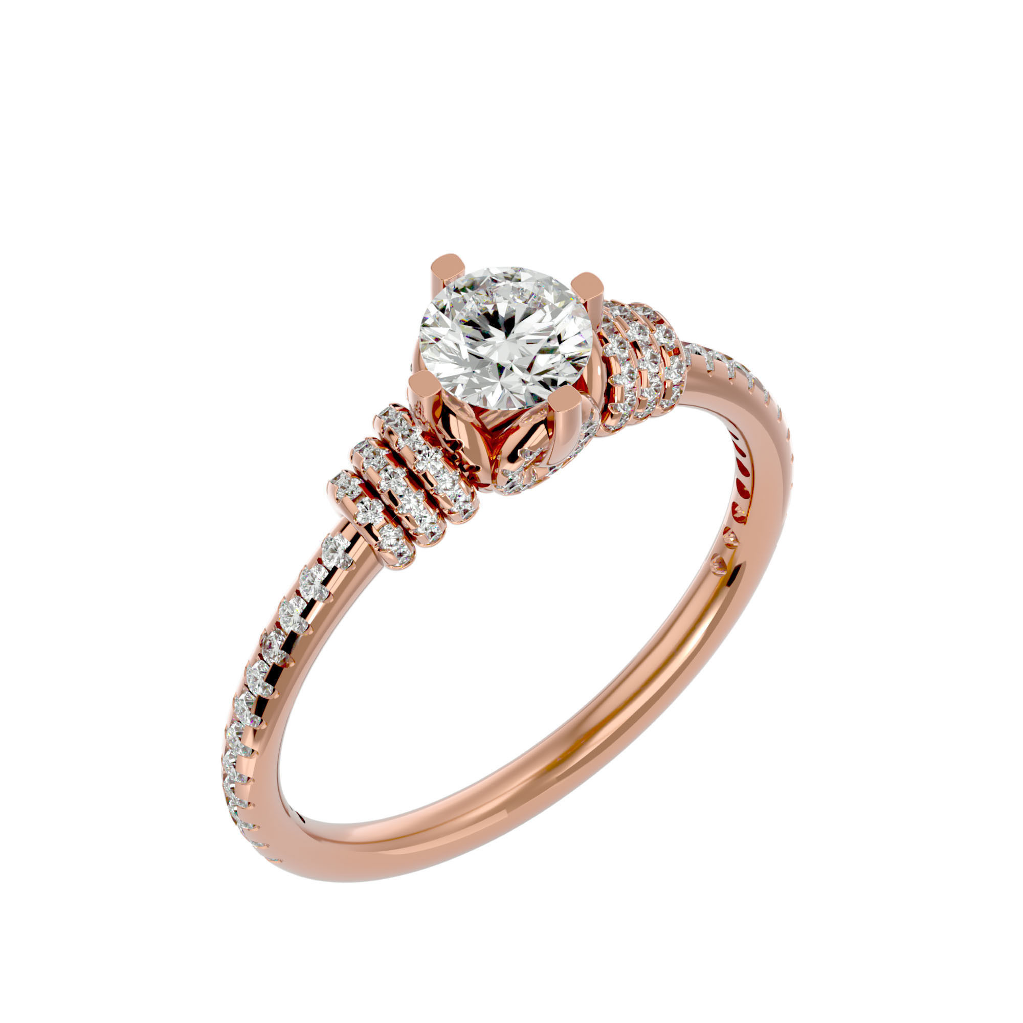 Solitaire wedding engagement ring with 360 view animation 3D print model_13