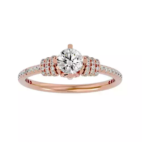 Solitaire wedding engagement ring with 360 view animation
