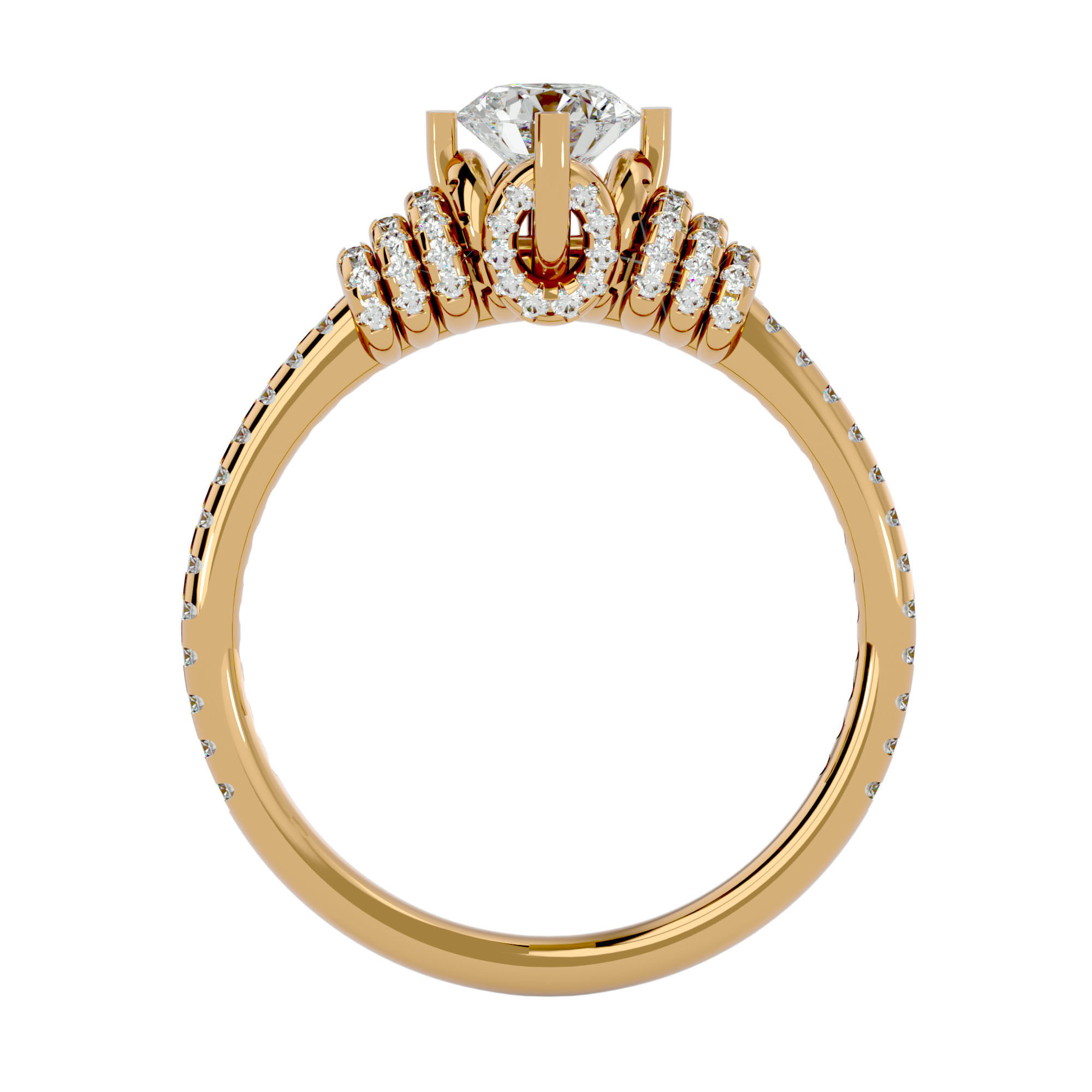 Solitaire wedding engagement ring with 360 view animation 3D print model_6