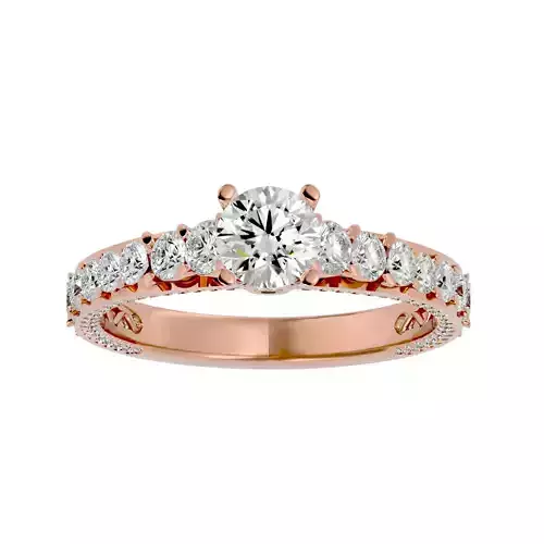Solitaire wedding engagement ring with 360 view animation