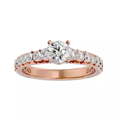 Solitaire wedding engagement ring with 360 view animation