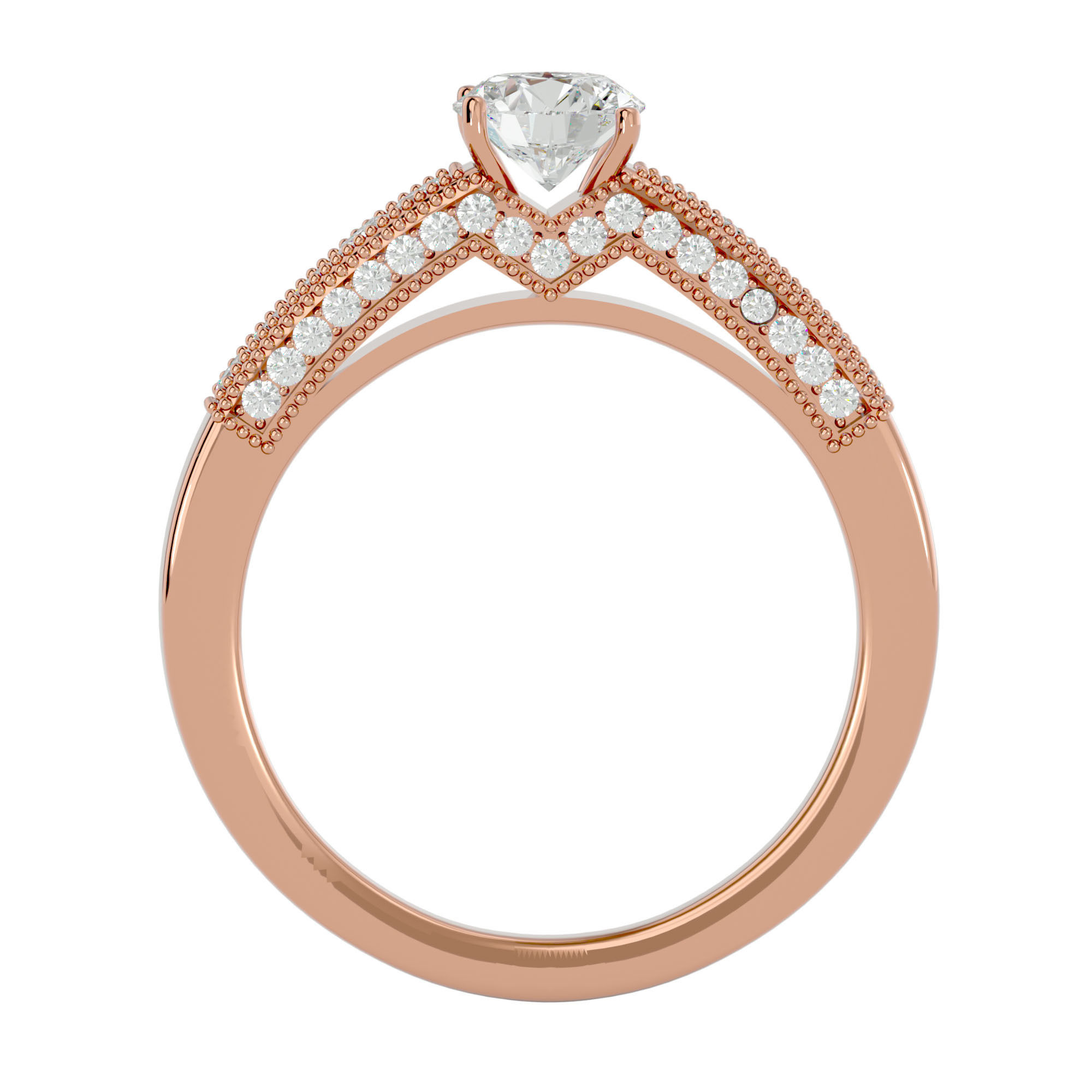 Solitaire wedding engagement ring with 360 view animation 3D print model_7