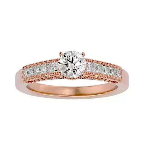 Solitaire wedding engagement ring with 360 view animation
