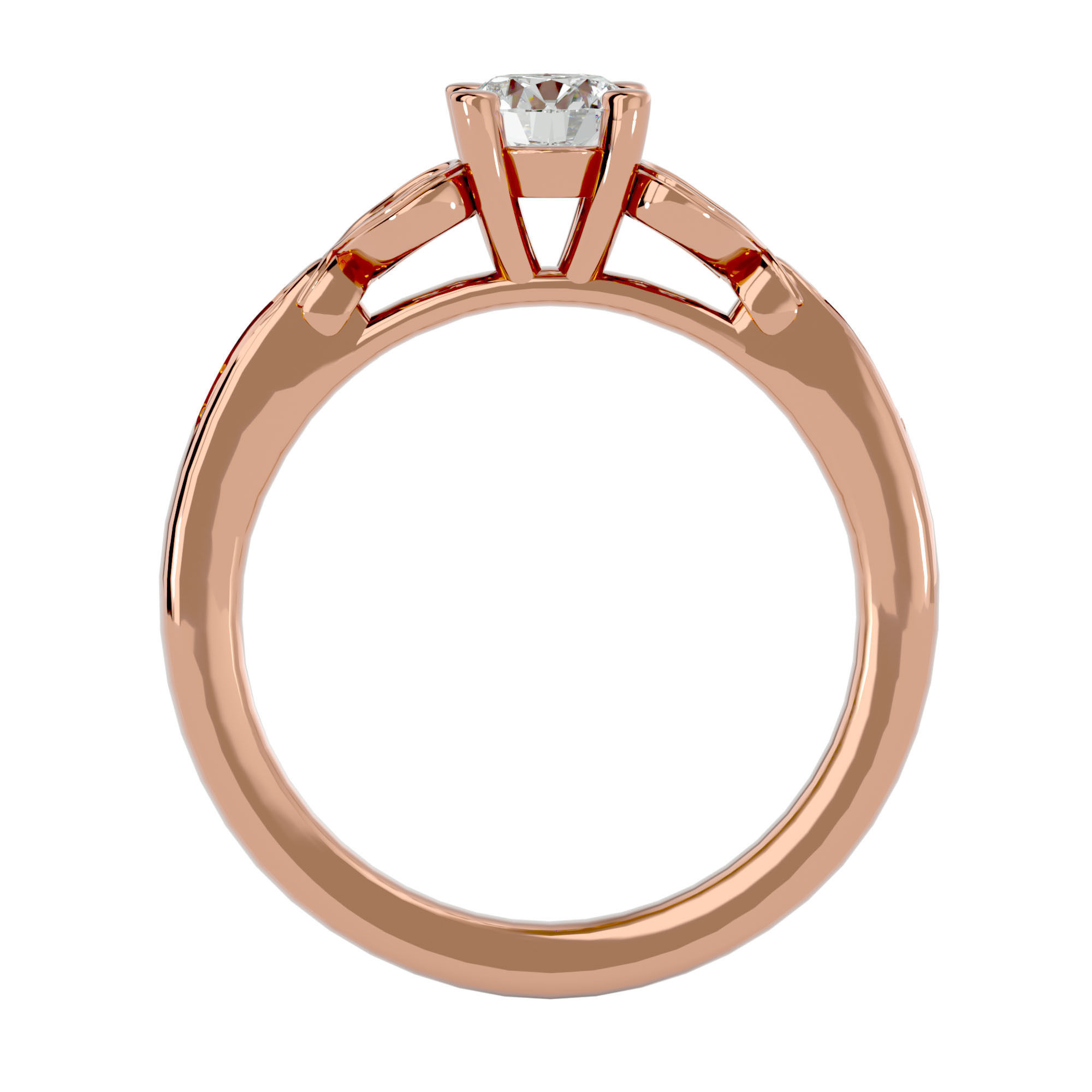 Solitaire wedding engagement ring with 360 view animation 3D print model_7