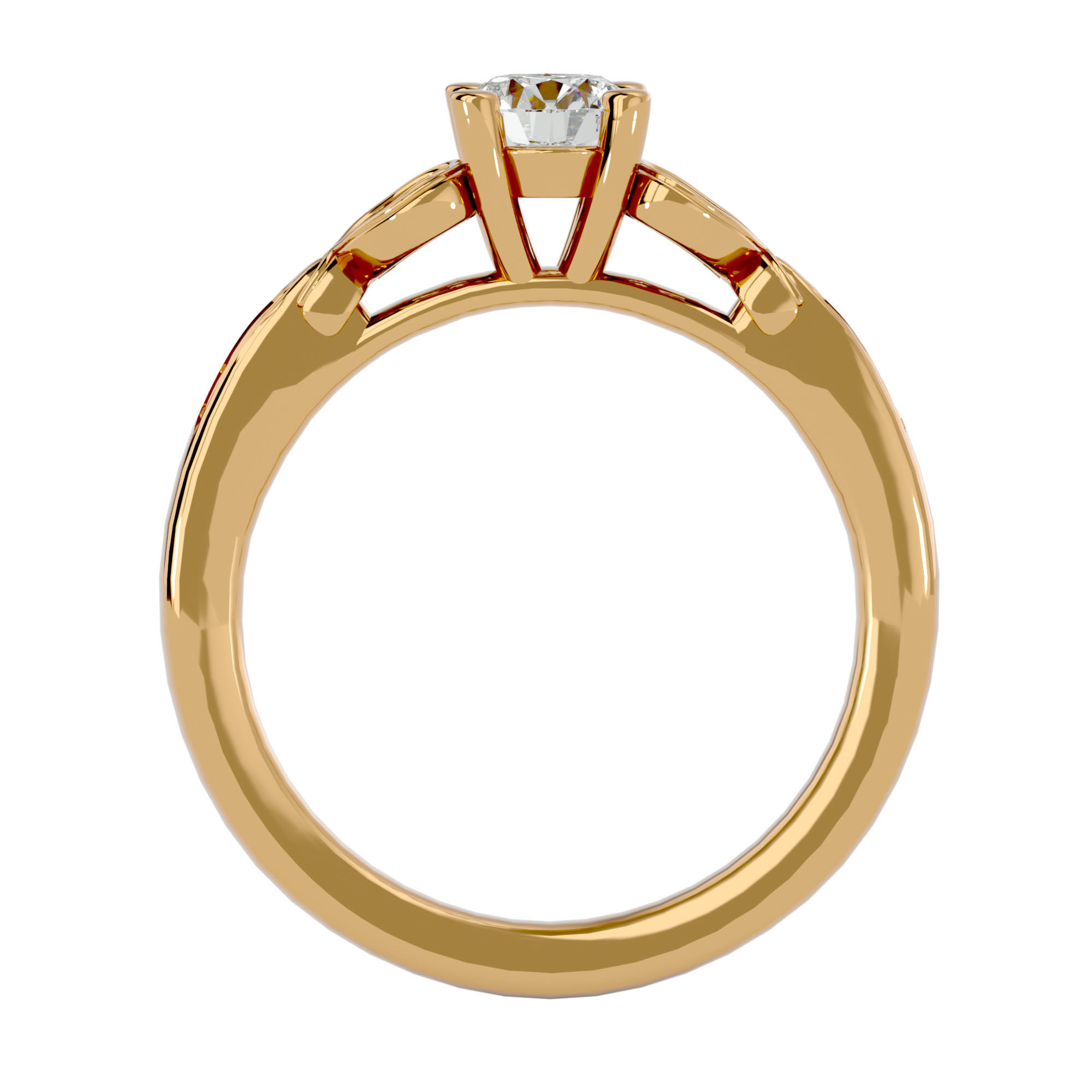 Solitaire wedding engagement ring with 360 view animation 3D print model_6