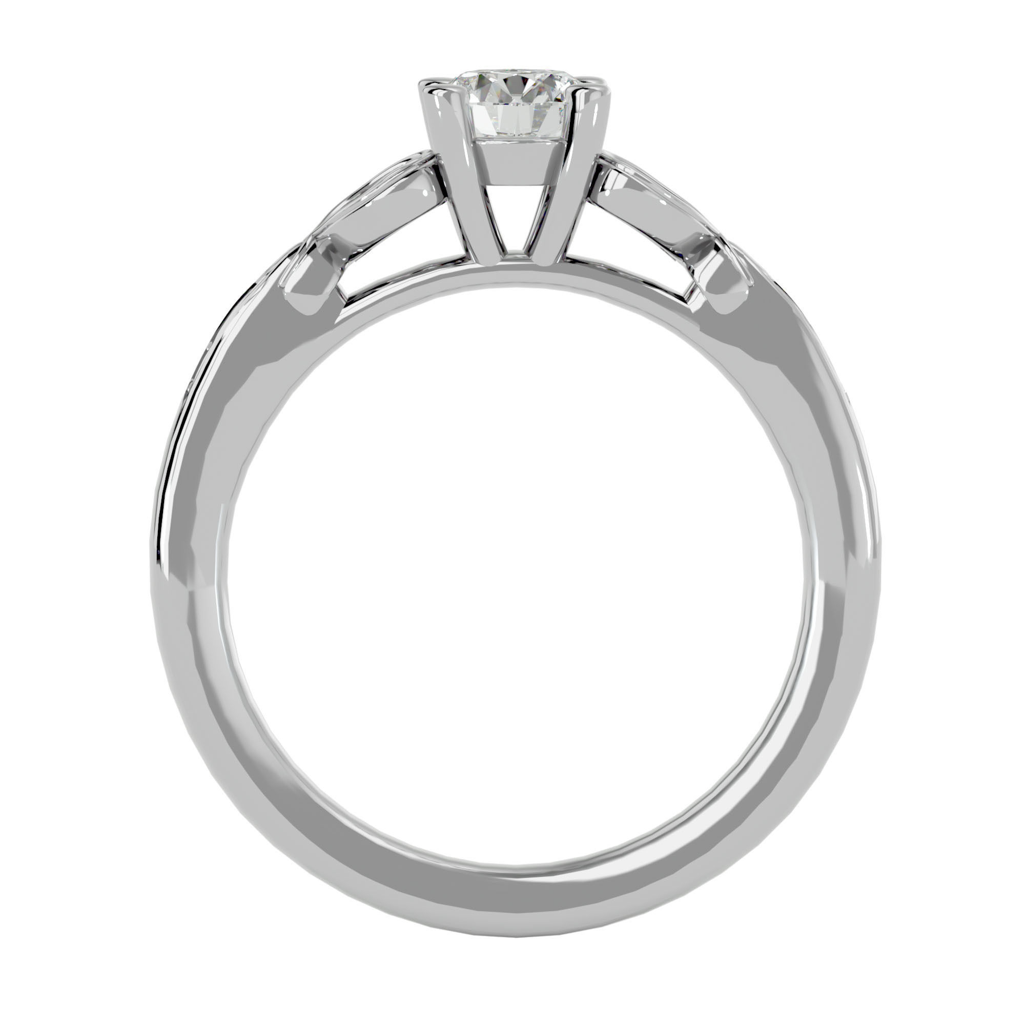 Solitaire wedding engagement ring with 360 view animation 3D print model_5