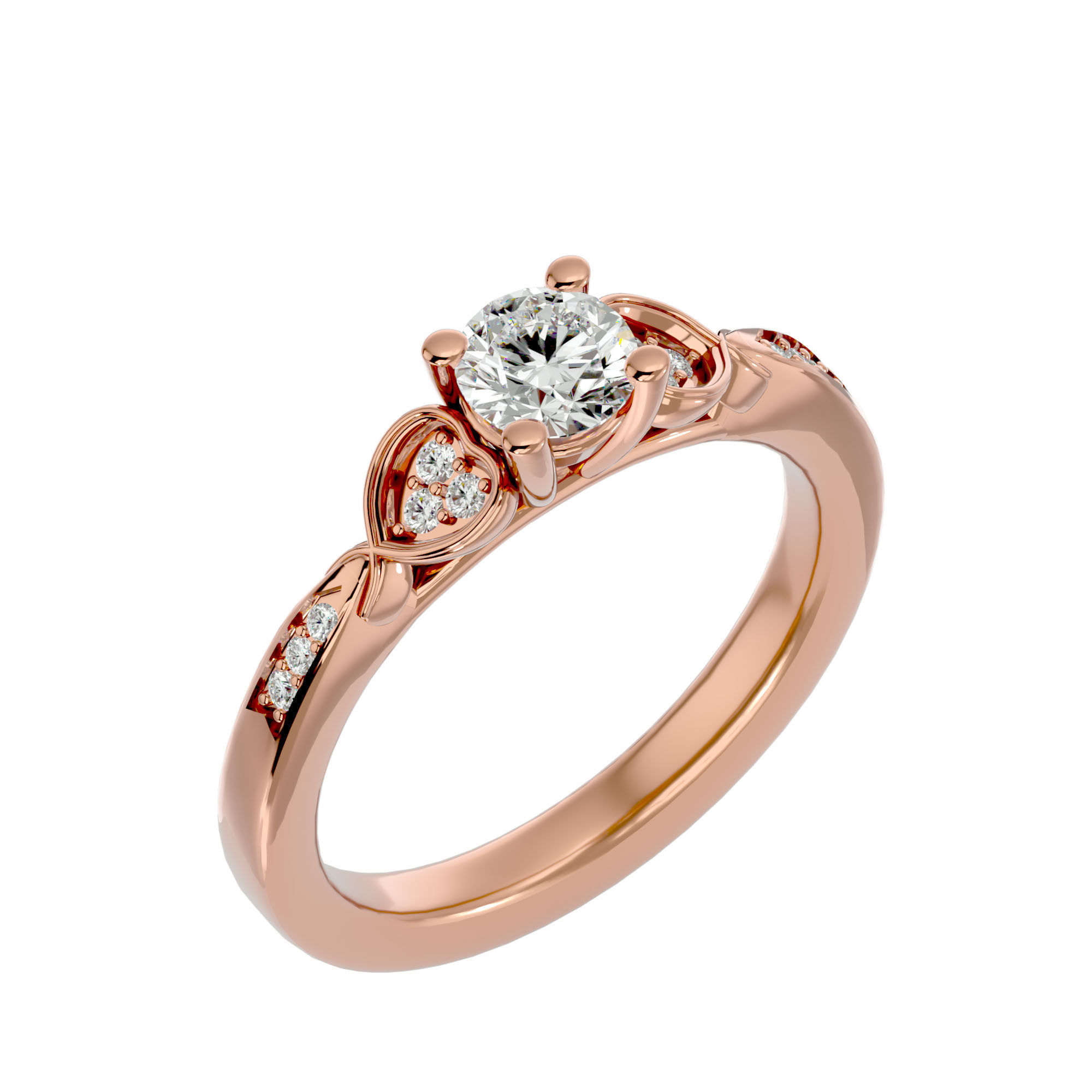 Solitaire wedding engagement ring with 360 view animation 3D print model_13