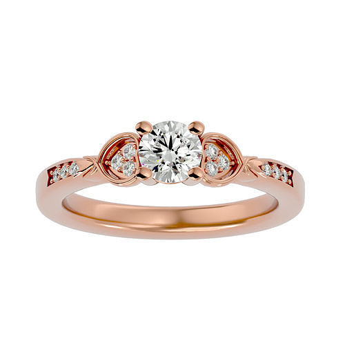 Solitaire wedding engagement ring with 360 view animation 3D print model
