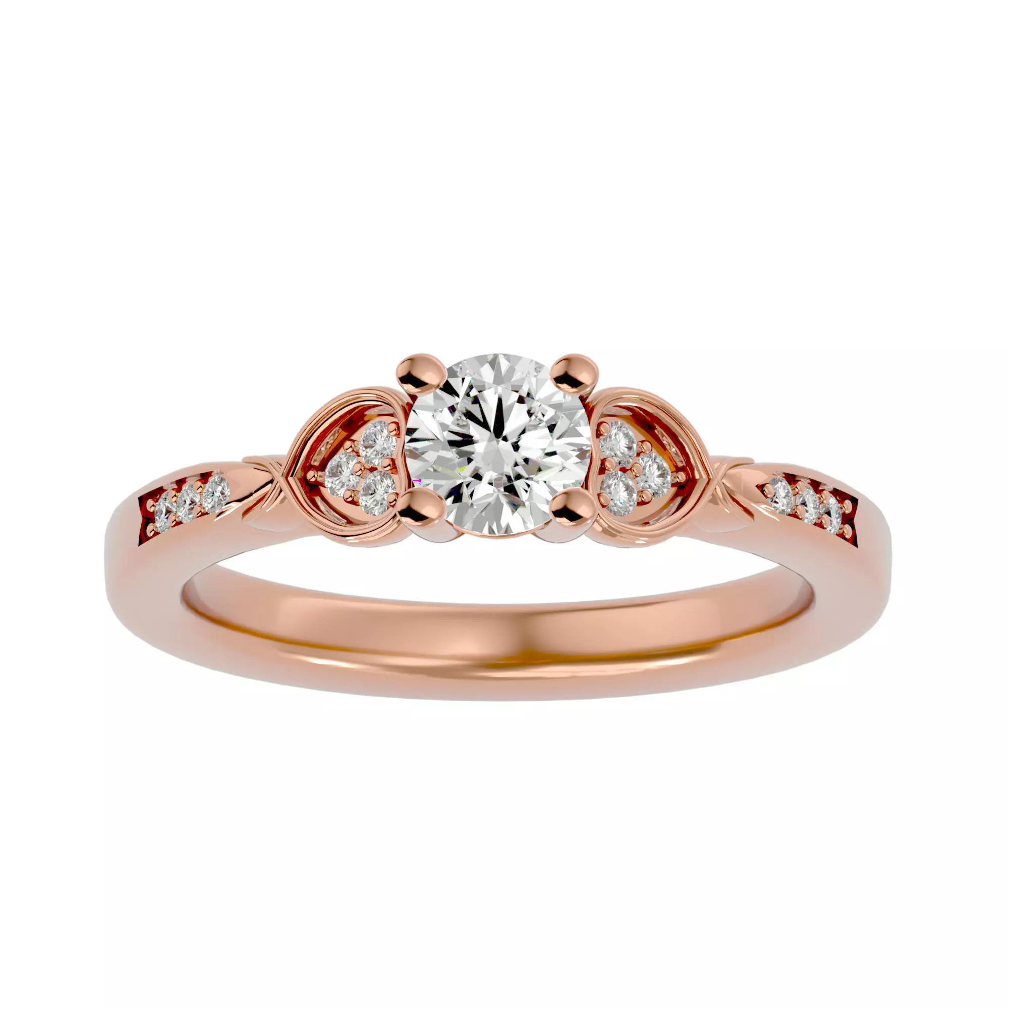 Solitaire wedding engagement ring with 360 view animation 3D print model_0