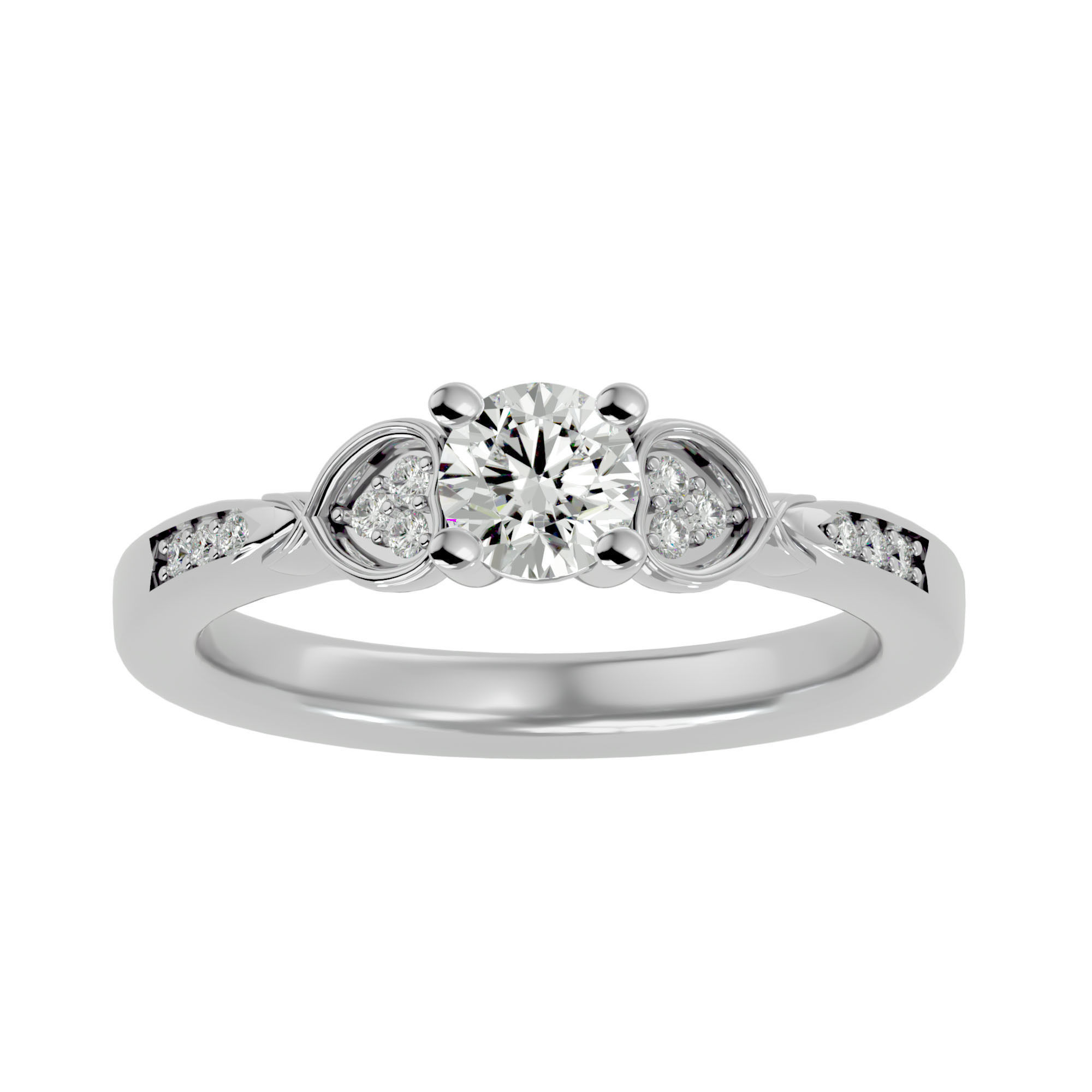 Solitaire wedding engagement ring with 360 view animation 3D print model_3