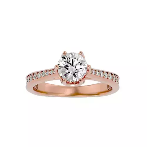 Solitaire wedding engagement ring with 360 view animation