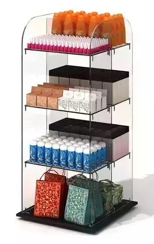 Glass Display Case With Shelves