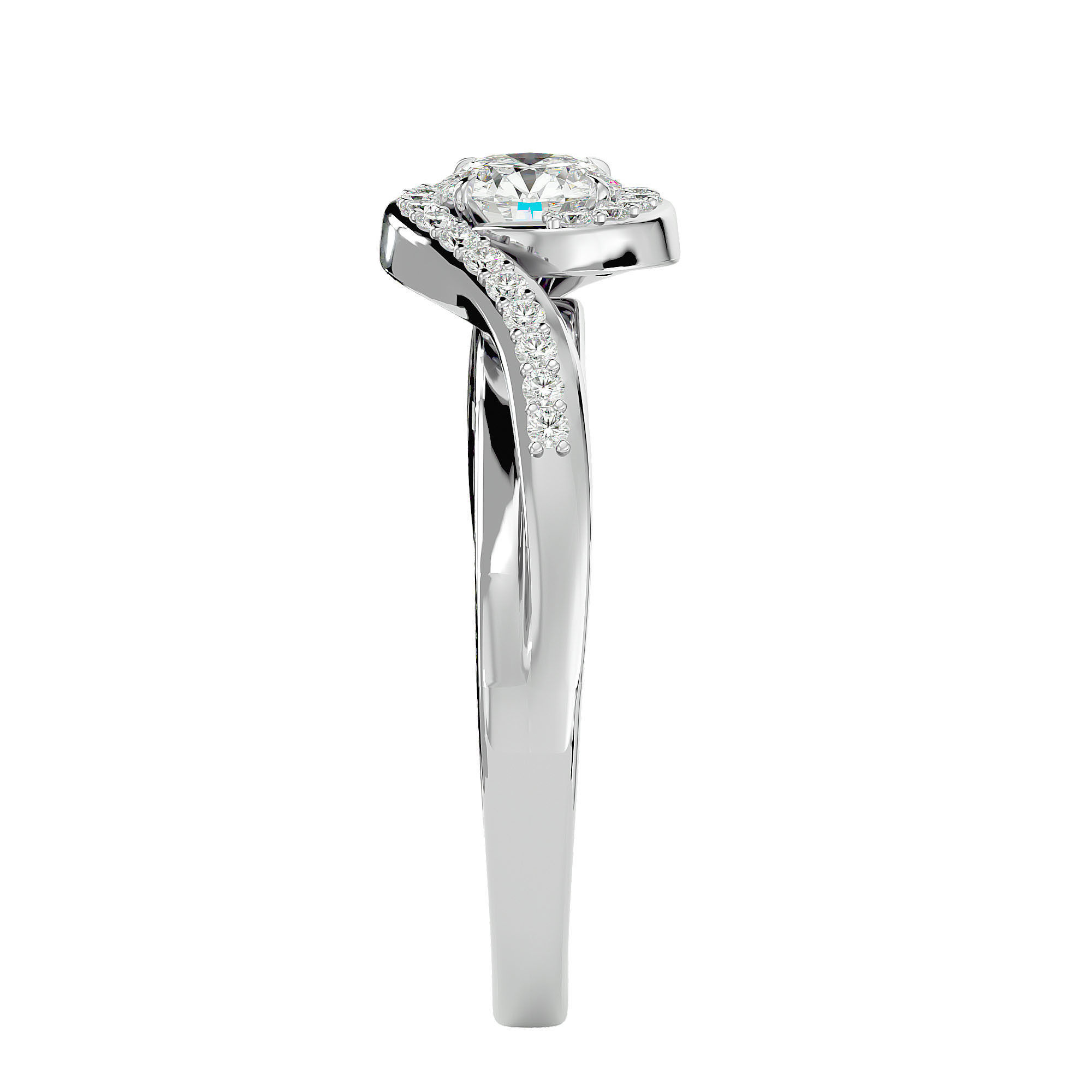 Solitaire wedding engagement ring with 360 view animation 3D print model_9