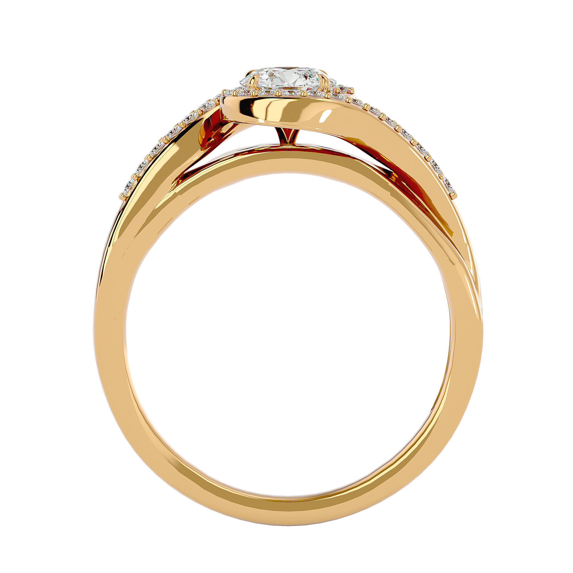 Solitaire wedding engagement ring with 360 view animation 3D print model_5