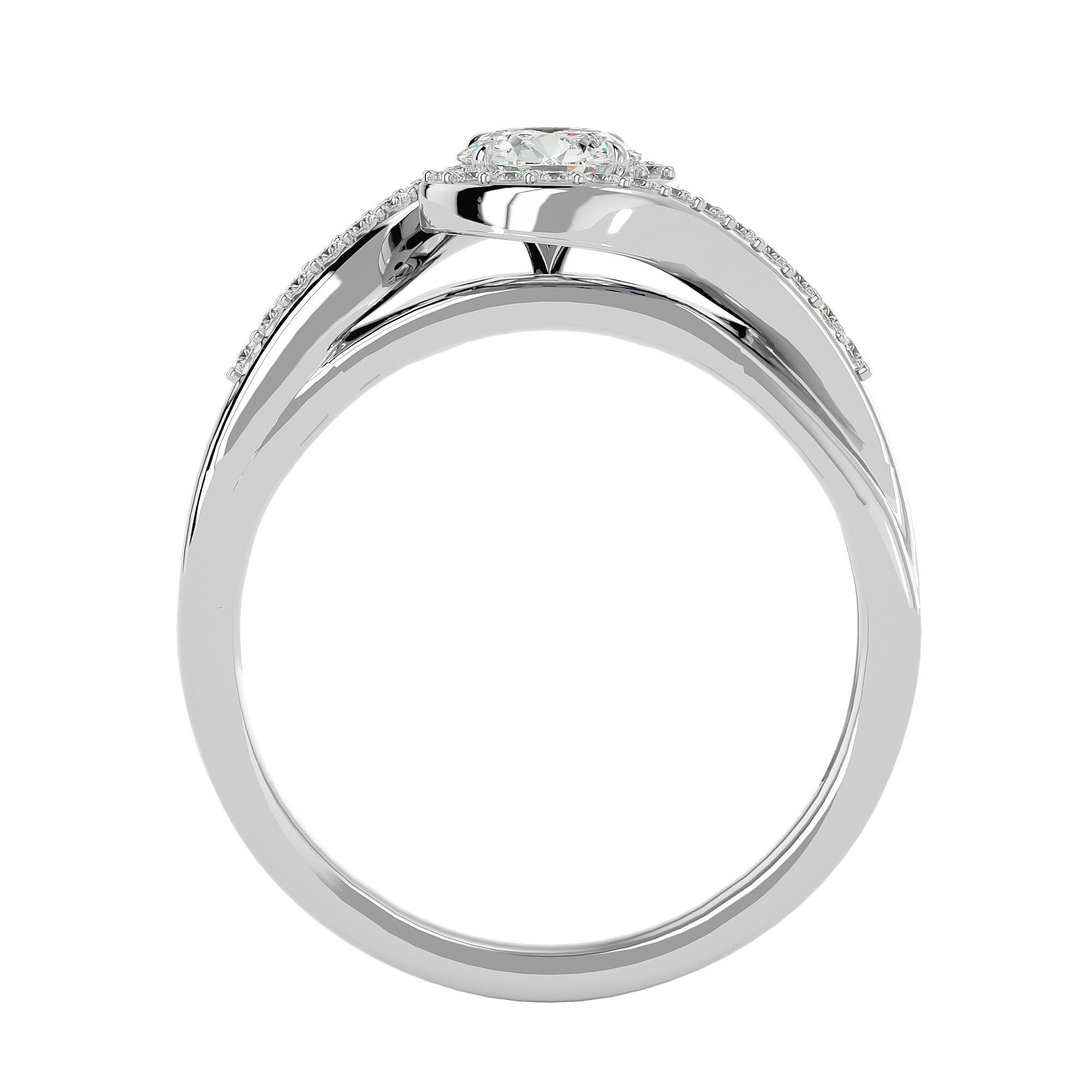 Solitaire wedding engagement ring with 360 view animation 3D print model_4