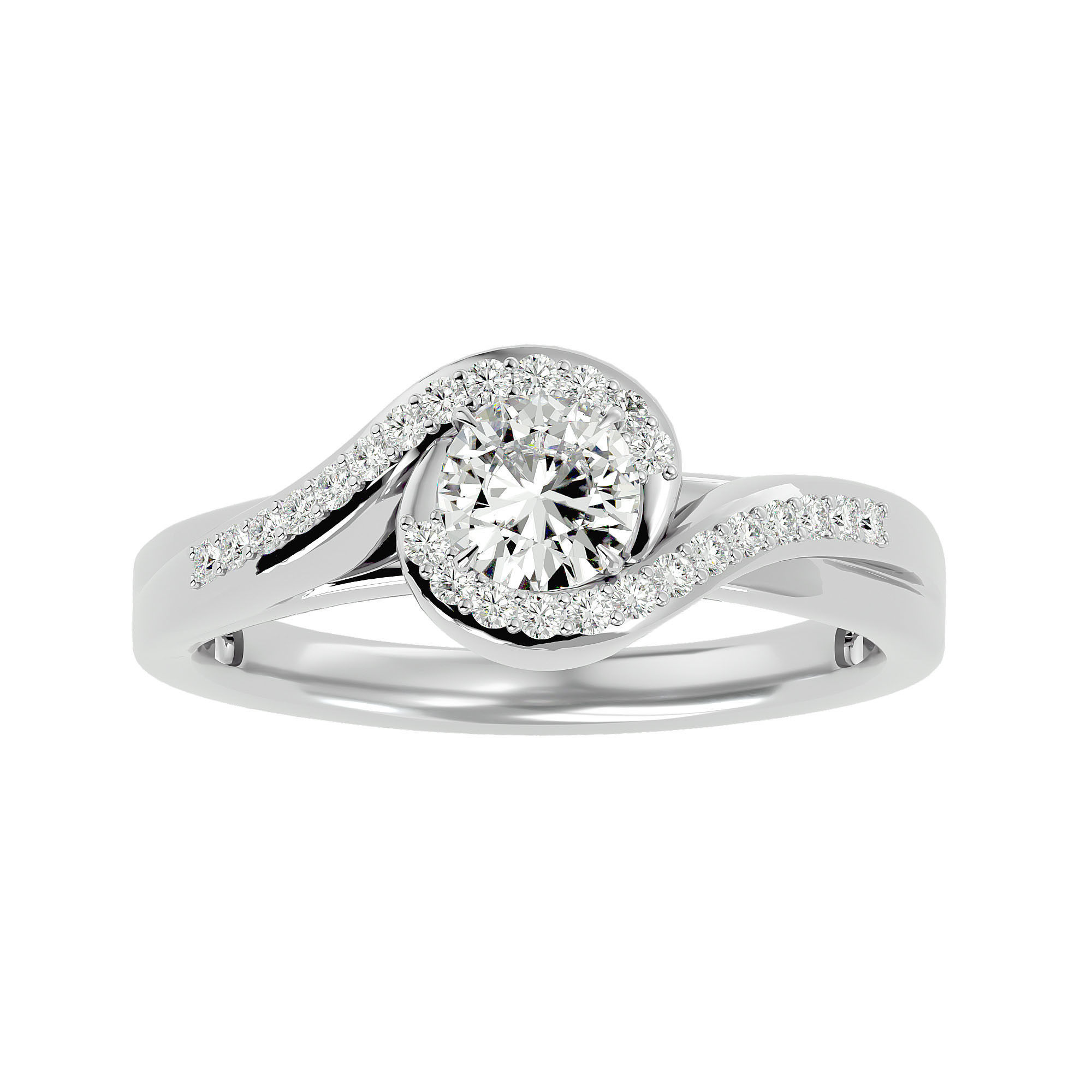 Solitaire wedding engagement ring with 360 view animation 3D print model_3