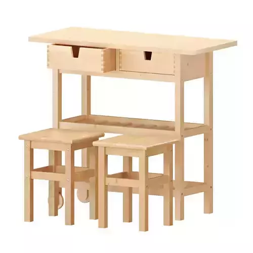 IKEA FORHOJA Kitchen Trolley And ODDVAR Stools