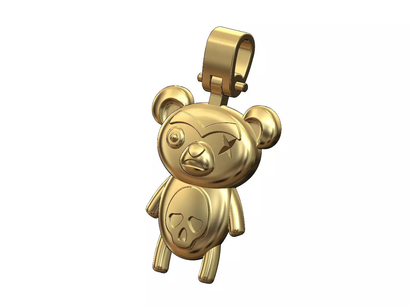 Evil bear pendant with bail 3D print model