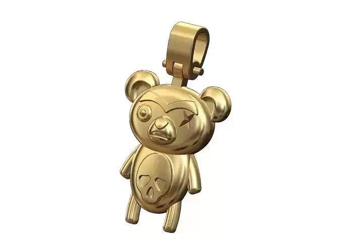 Evil bear pendant with bail