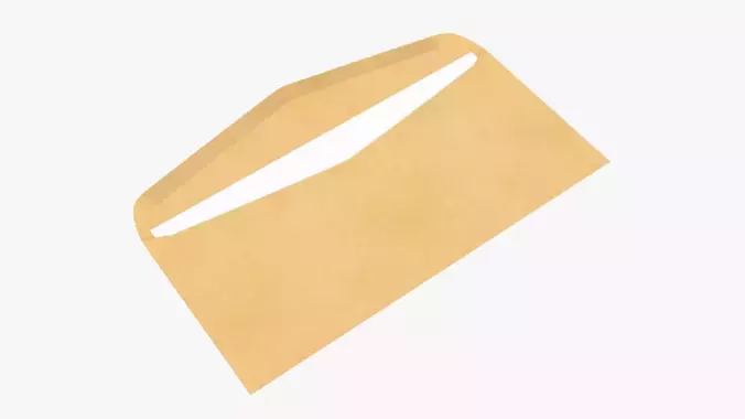 Envelope mockup 02 open 3D model