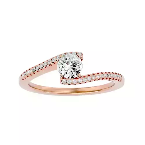 Solitaire wedding engagement ring with 360 view animation