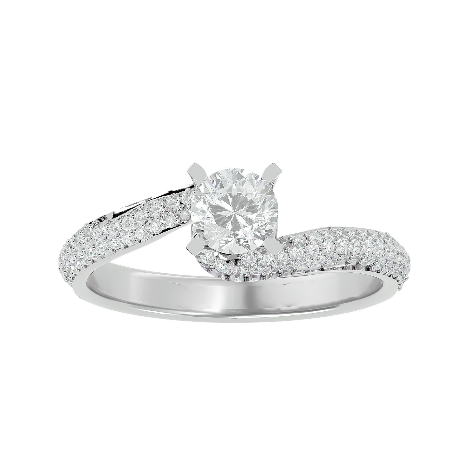 Solitaire wedding engagement ring with 360 view animation 3D print model_3