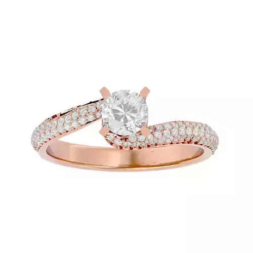 Solitaire wedding engagement ring with 360 view animation
