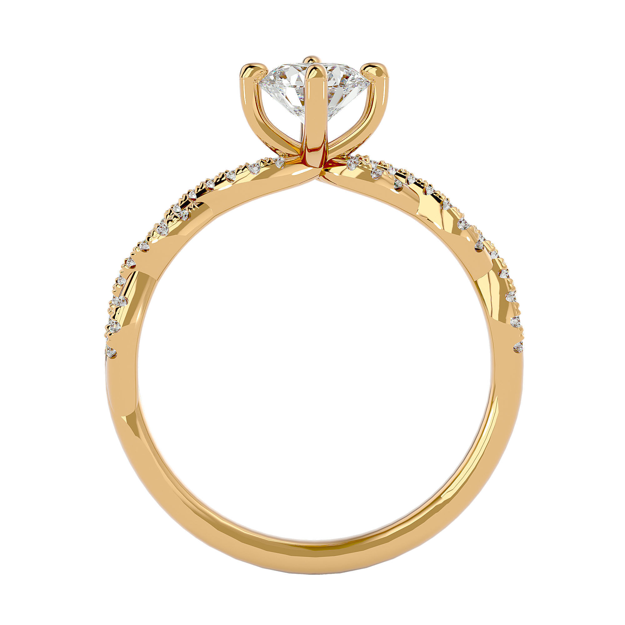 Solitaire wedding engagement ring with 360 view animation 3D print model_6