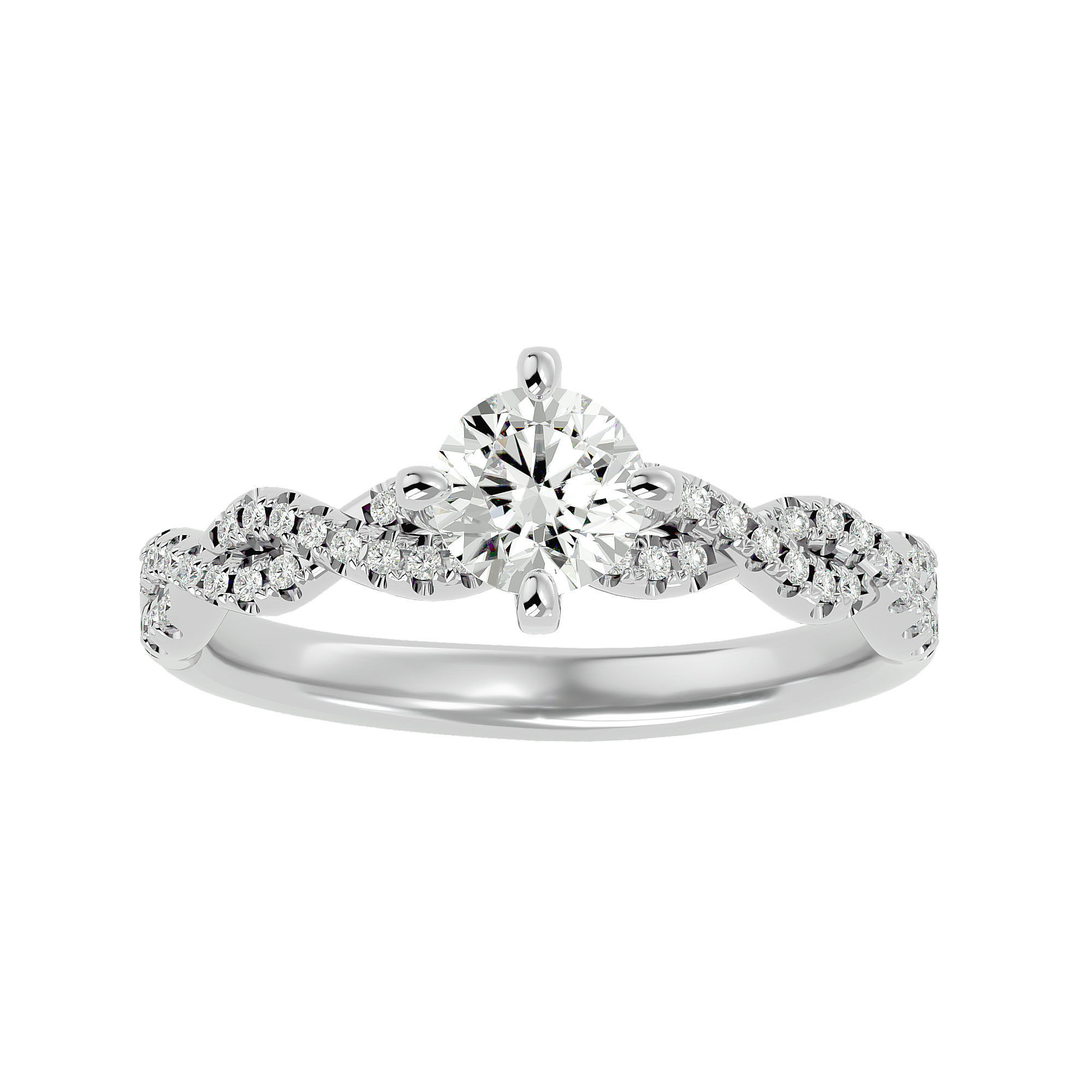 Solitaire wedding engagement ring with 360 view animation 3D print model_3