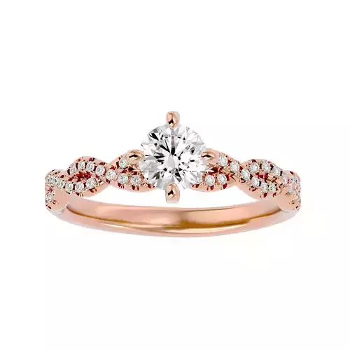 Solitaire wedding engagement ring with 360 view animation