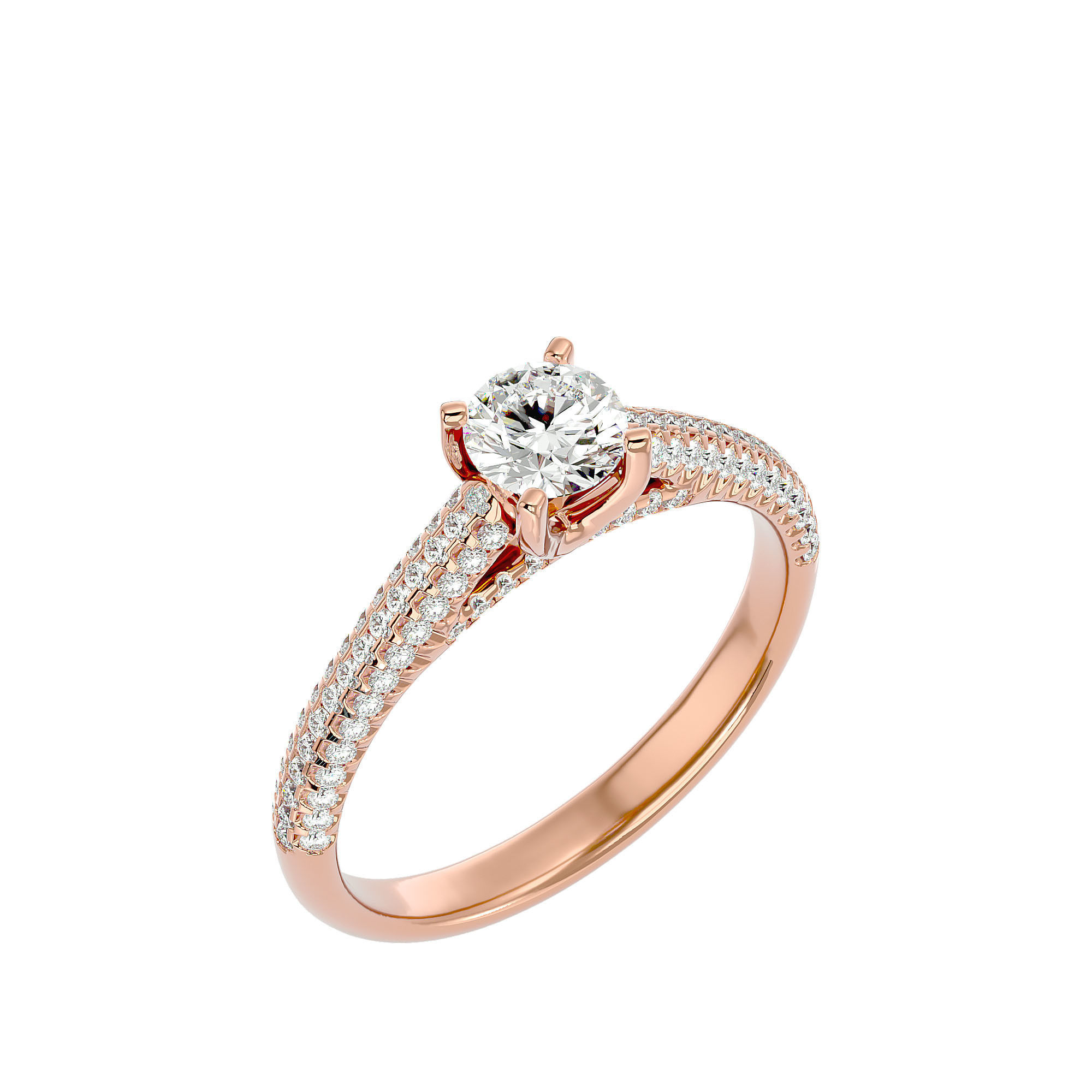 Solitaire wedding engagement ring with 360 view animation 3D print model_12