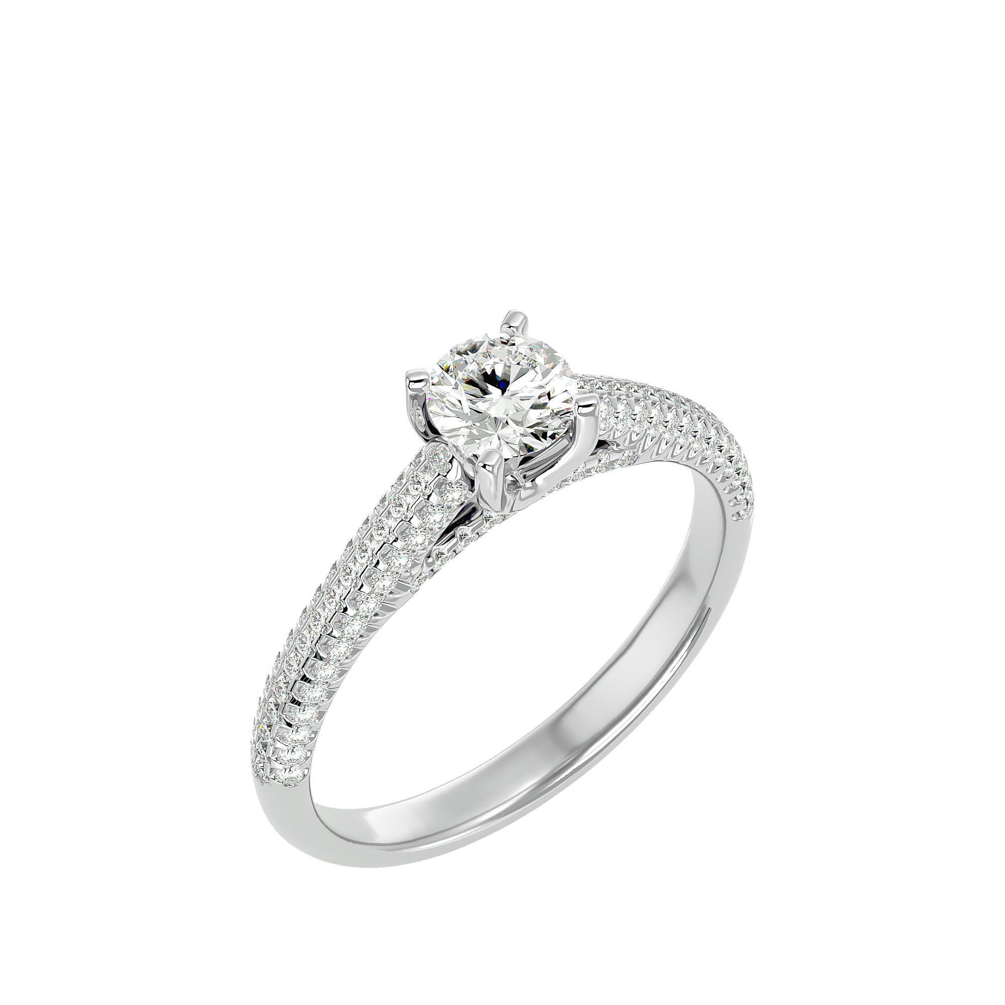 Solitaire wedding engagement ring with 360 view animation 3D print model_10
