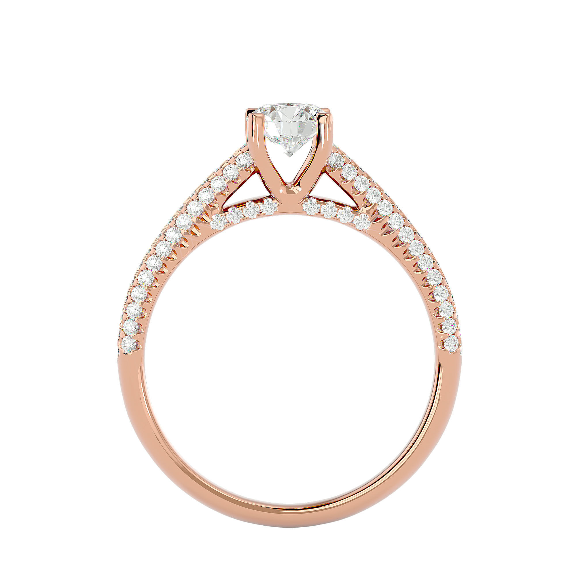 Solitaire wedding engagement ring with 360 view animation 3D print model_6