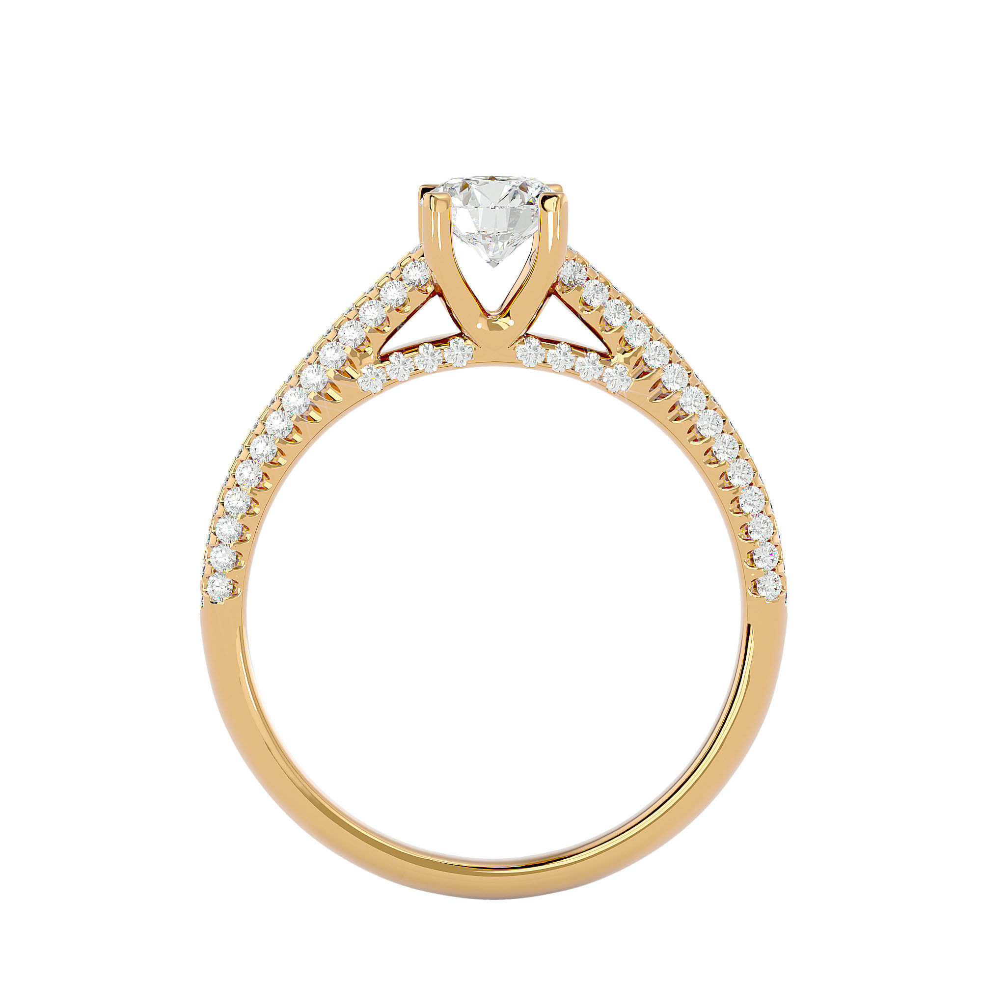 Solitaire wedding engagement ring with 360 view animation 3D print model_5