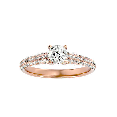 Solitaire wedding engagement ring with 360 view animation 3D print model