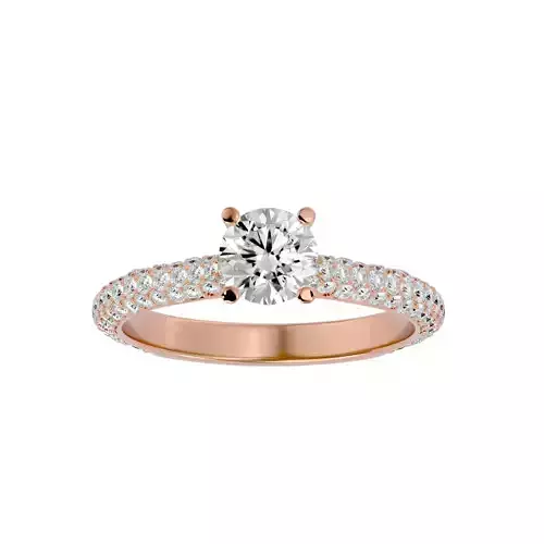 Solitaire wedding engagement ring with 360 view animation