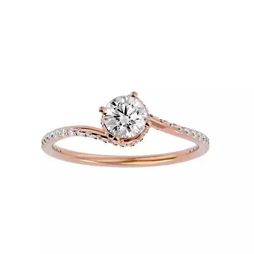 Solitaire wedding engagement ring with 360 view animation