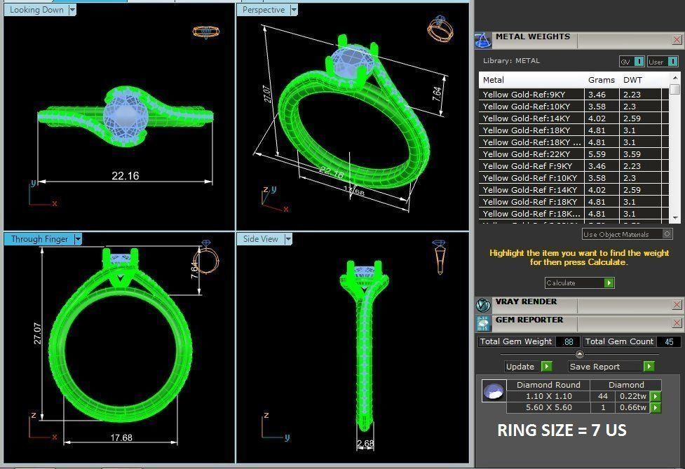Solitaire wedding engagement ring with 360 view animation 3D print model_13