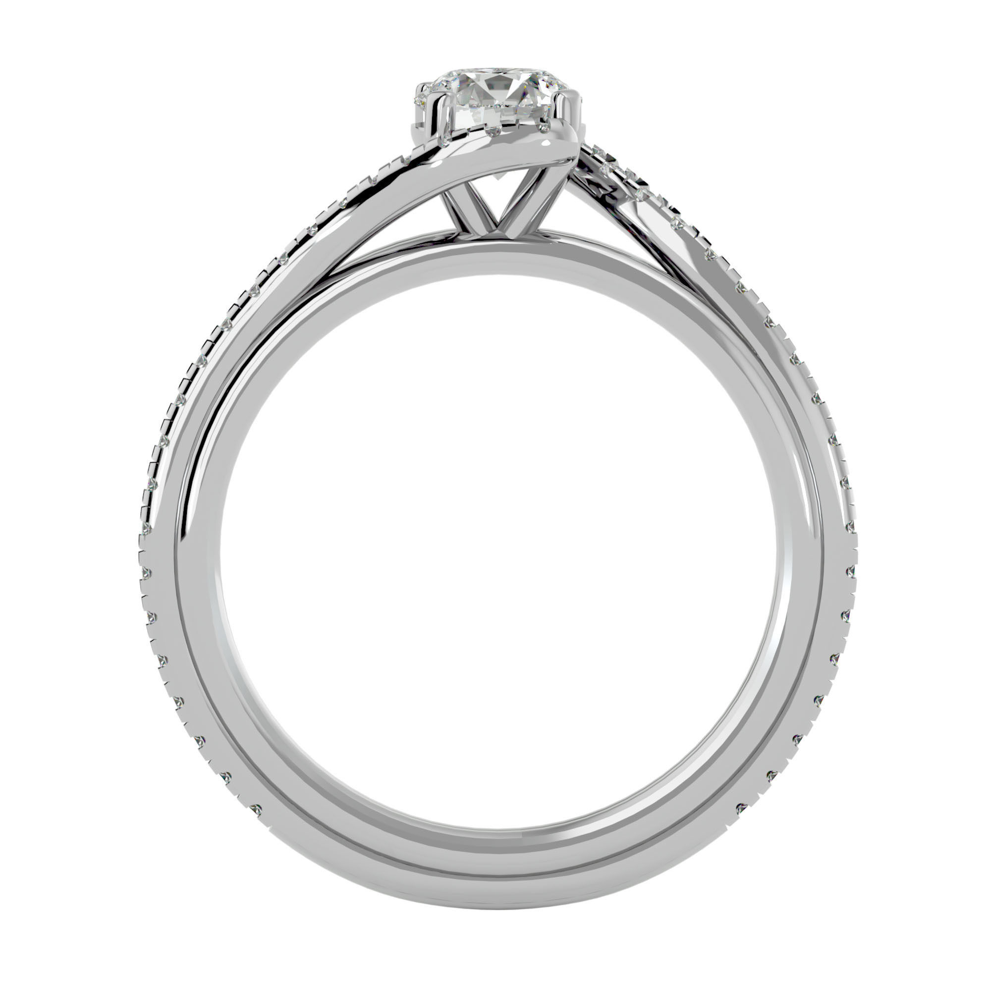 Solitaire wedding engagement ring with 360 view animation 3D print model_4