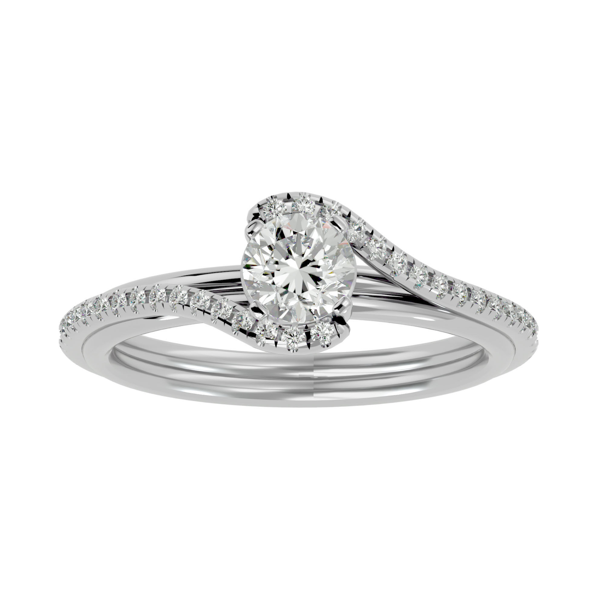 Solitaire wedding engagement ring with 360 view animation 3D print model_3
