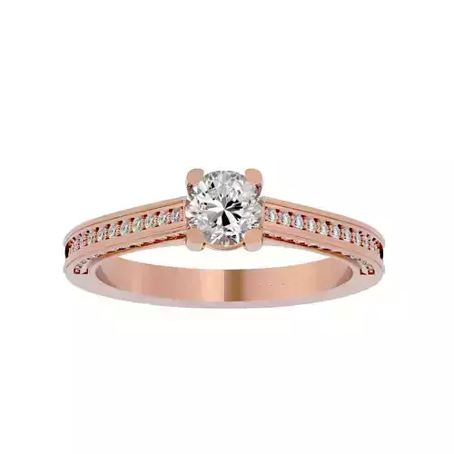 Solitaire wedding engagement ring with 360 view animation