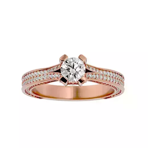 Solitaire wedding engagement ring with 360 view animation
