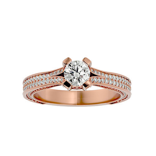Solitaire wedding engagement ring with 360 view animation 3D print model