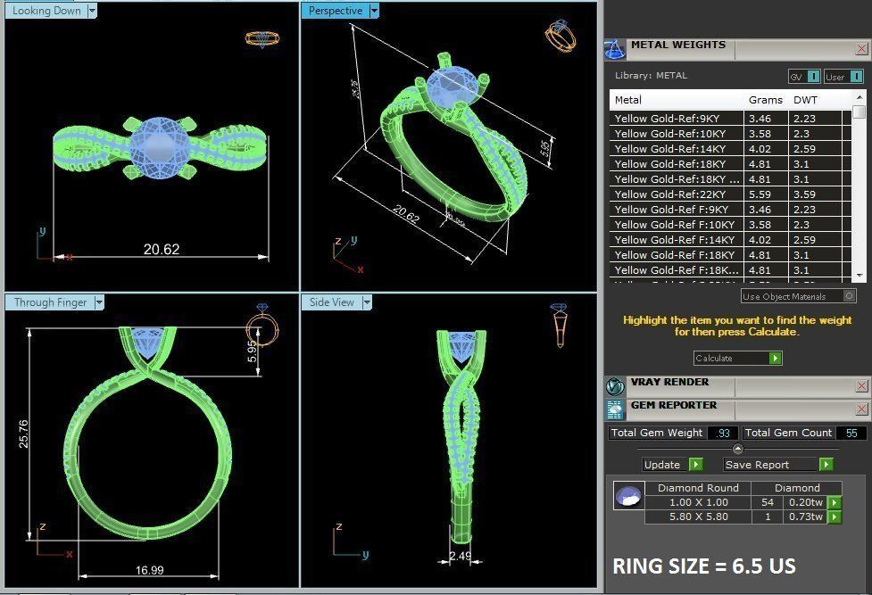 Solitaire wedding engagement ring with 360 view animation 3D print model_13