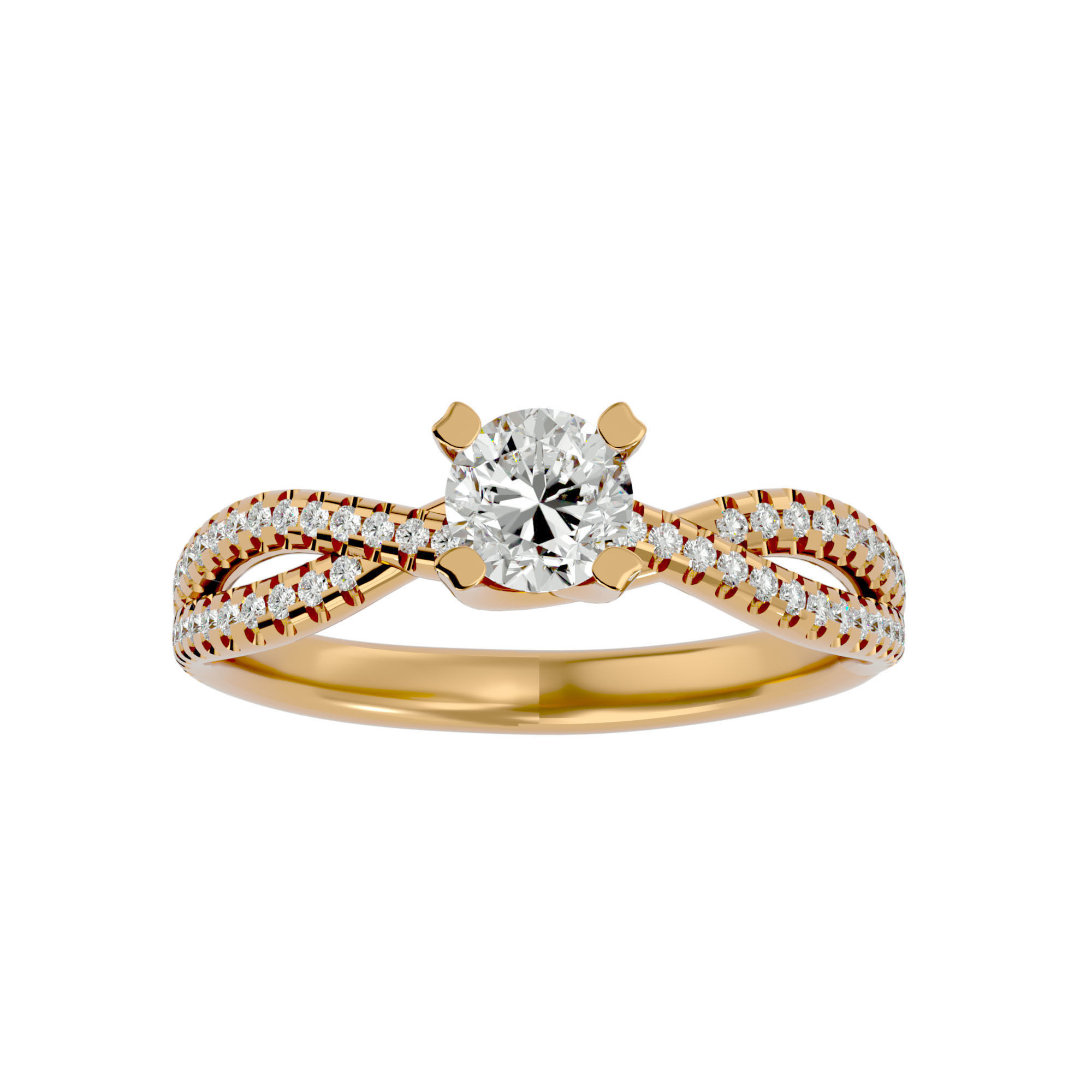 Solitaire wedding engagement ring with 360 view animation 3D print model_2
