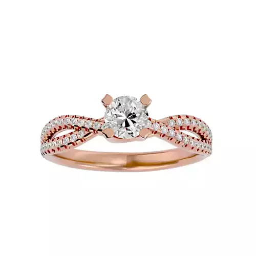 Solitaire wedding engagement ring with 360 view animation