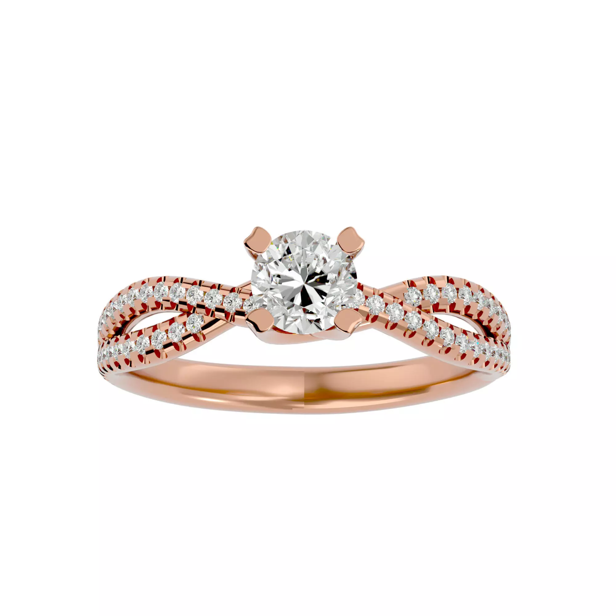 Solitaire wedding engagement ring with 360 view animation 3D print model_0