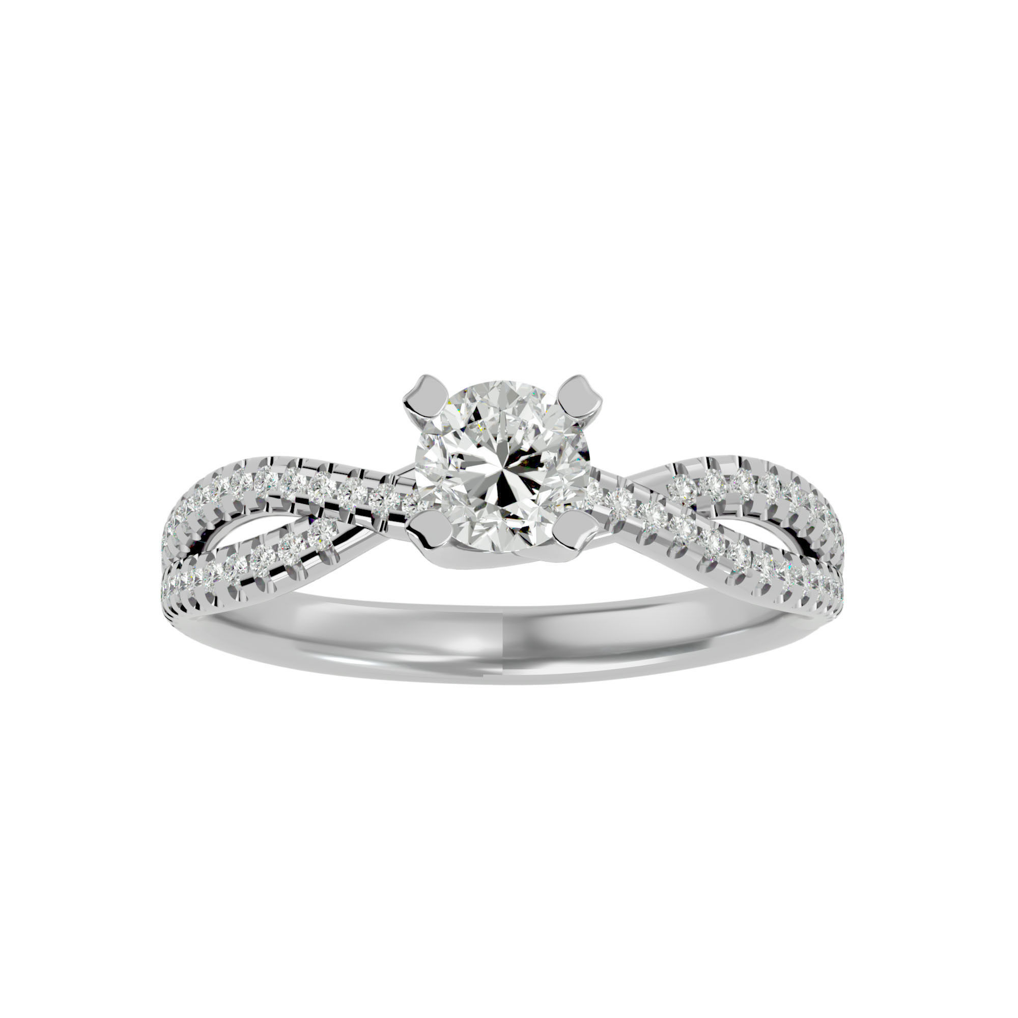 Solitaire wedding engagement ring with 360 view animation 3D print model_3